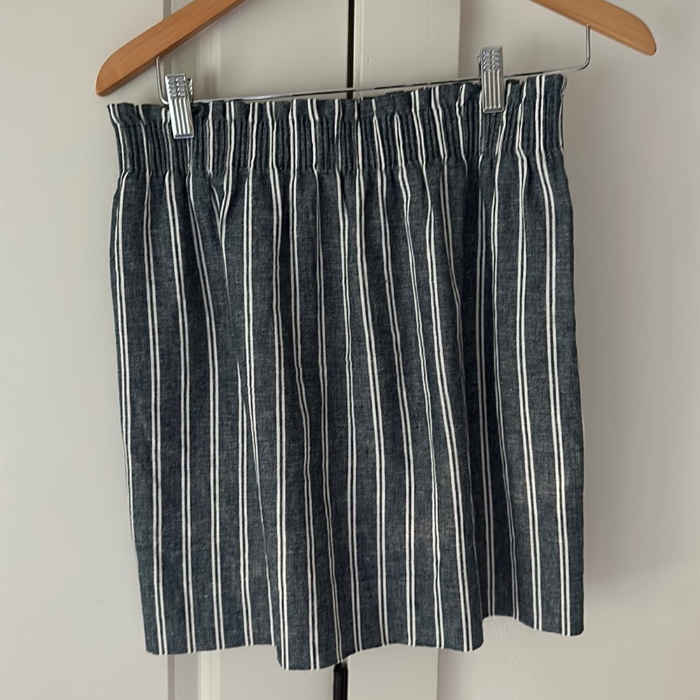 J crew stripe linen blend skirt